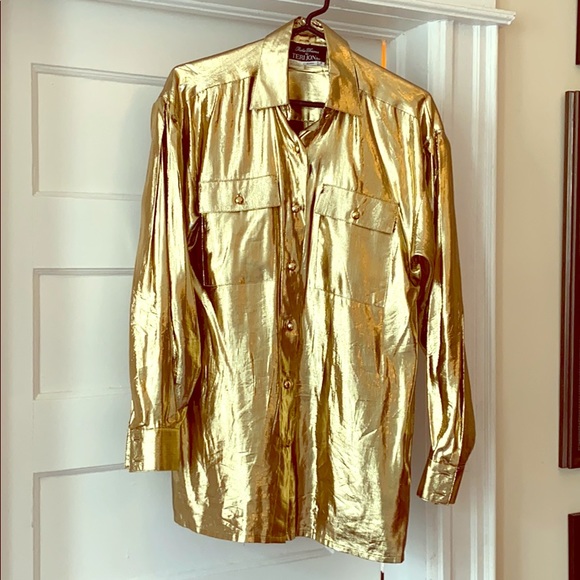 shiny gold blouse